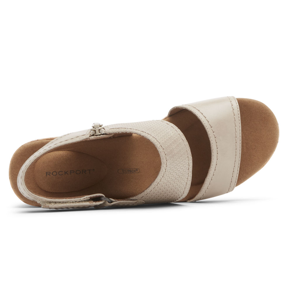 Rockport Sandals For Womens Beige - Briah Asymmetrical 2-Piece - FD6085139